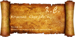 Krucsai Ciprián névjegykártya